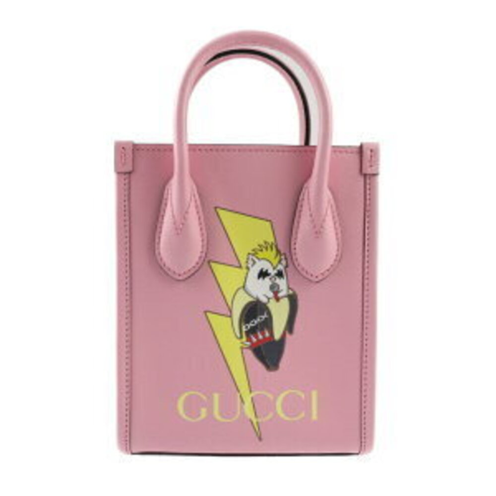 Gucci handbag collaboration pink shoulder Bananya bag leather